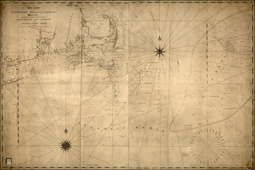 24"x36" Gallery Poster, map of Nantucket Shoals massachusetts 1813