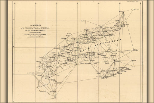 24"x36" Gallery Poster, map of New Jersey long island & Connecticut, 1834