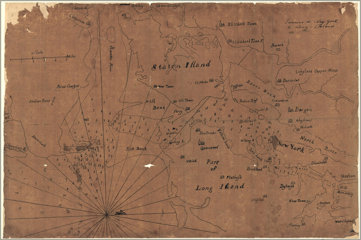 24"x36" Gallery Poster, map of New York city Long Island 1781