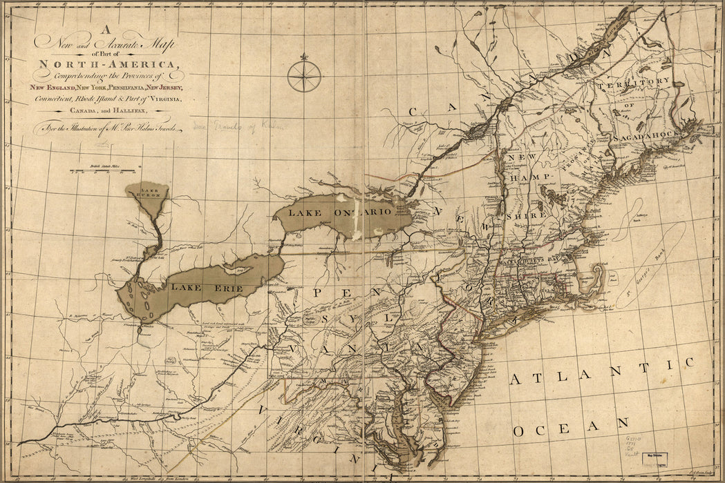 24"x36" Gallery Poster, map of New York pennsylvania New Jersey 1771