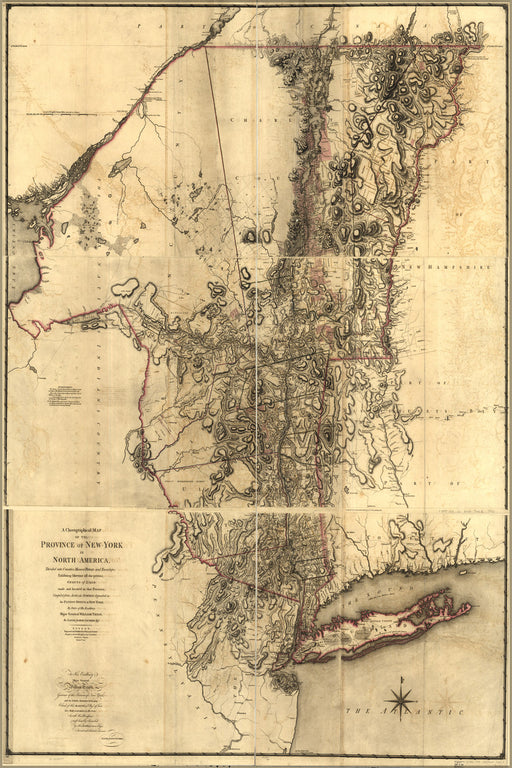 24"x36" Gallery Poster, map of New york city long island upstate NY 1779