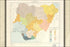 24"x36" Gallery Poster, map of Nigeria, languages & dialects 1967