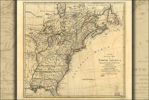 24"x36" Gallery Poster, map of North America pre united states 1768 p10