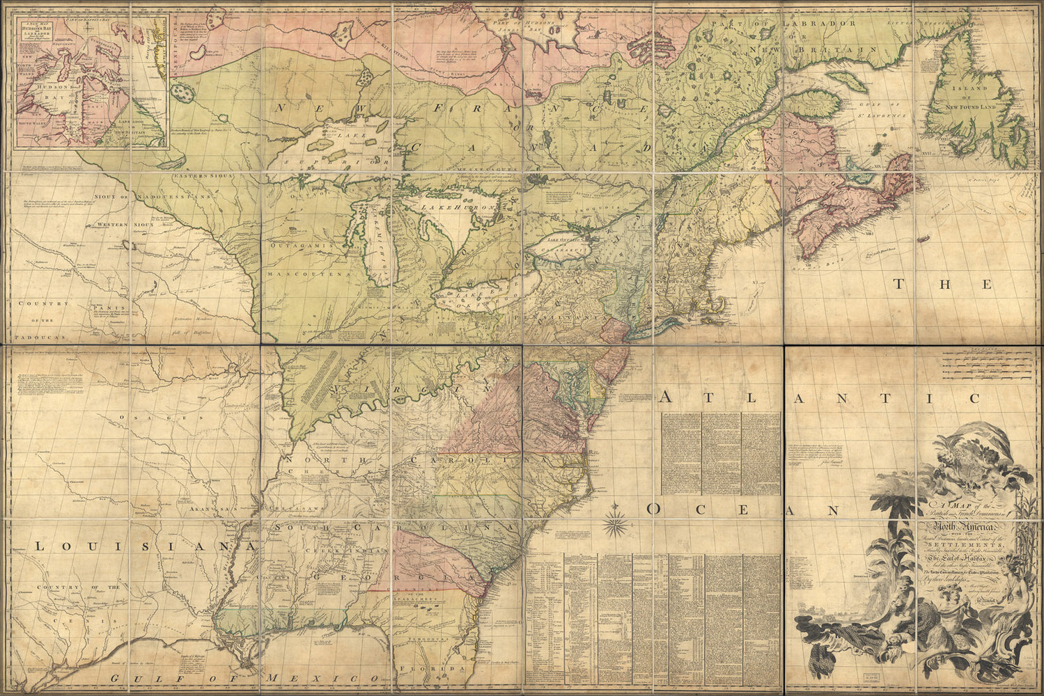 24"x36" Gallery Poster, map of North America pre united states 1774