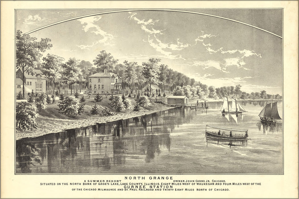 24"x36" Gallery Poster, map of North Grange illinois 1885