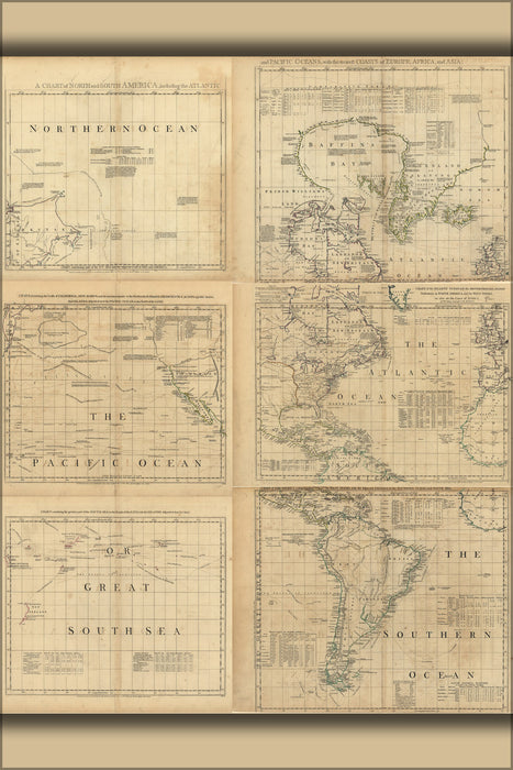 24"x36" Gallery Poster, map of North & South America 1768