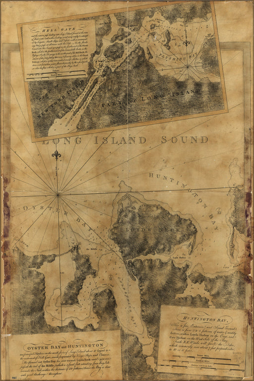 24"x36" Gallery Poster, map of Oyster Bay and Huntington new york 1778