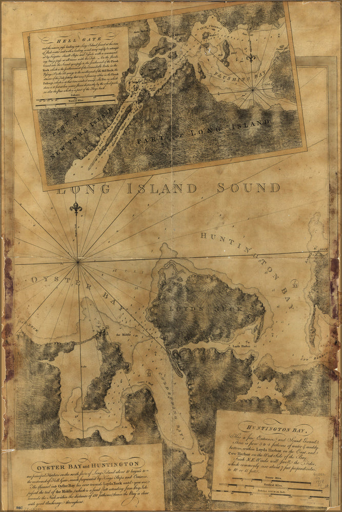 24"x36" Gallery Poster, map of Oyster Bay and Huntington new york 1778