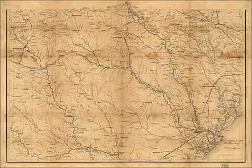 24"x36" Gallery Poster, map of Part of South Carolina and Georgia 1864