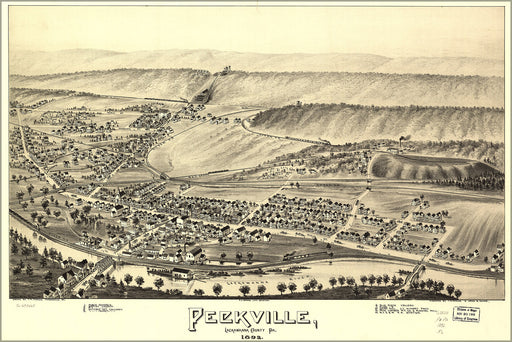 24"x36" Gallery Poster, map of Peckville pennsylvania 1892