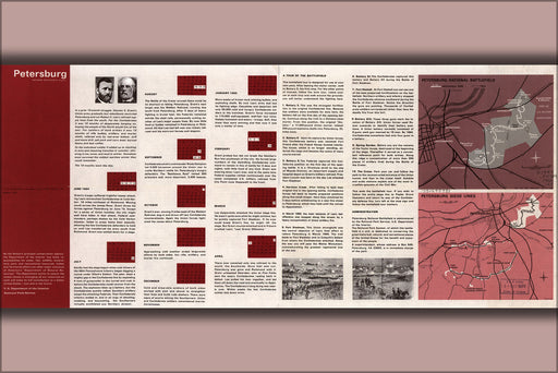 24"x36" Gallery Poster, map of Petersburg National Battlefield. Mar. 1969