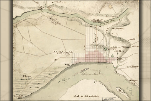 24"x36" Gallery Poster, map of Philadelphia and vicinity 1778