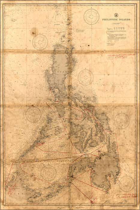24"x36" Gallery Poster, map of Philippine Islands philippines 1940