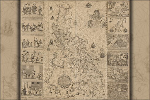 24"x36" Gallery Poster, map of Philippines 1734