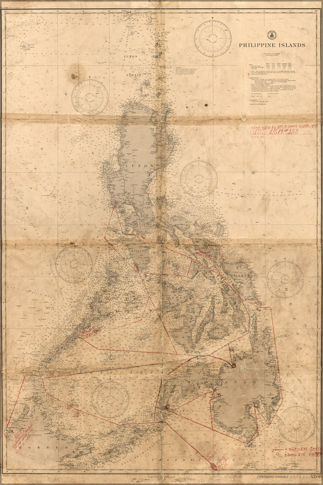 24"x36" Gallery Poster, map of Philippines 1940