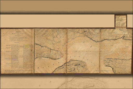 24"x36" Gallery Poster, map of Quebec, Canada 1759