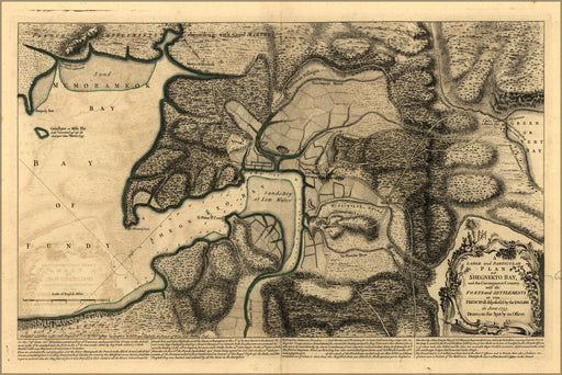 24"x36" Gallery Poster, map of Shegnekto Bay, canada 1768