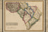 24"x36" Gallery Poster, map of South Carolina 1817