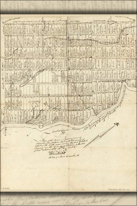 24"x36" Gallery Poster, map of Town of Turner maine 1770