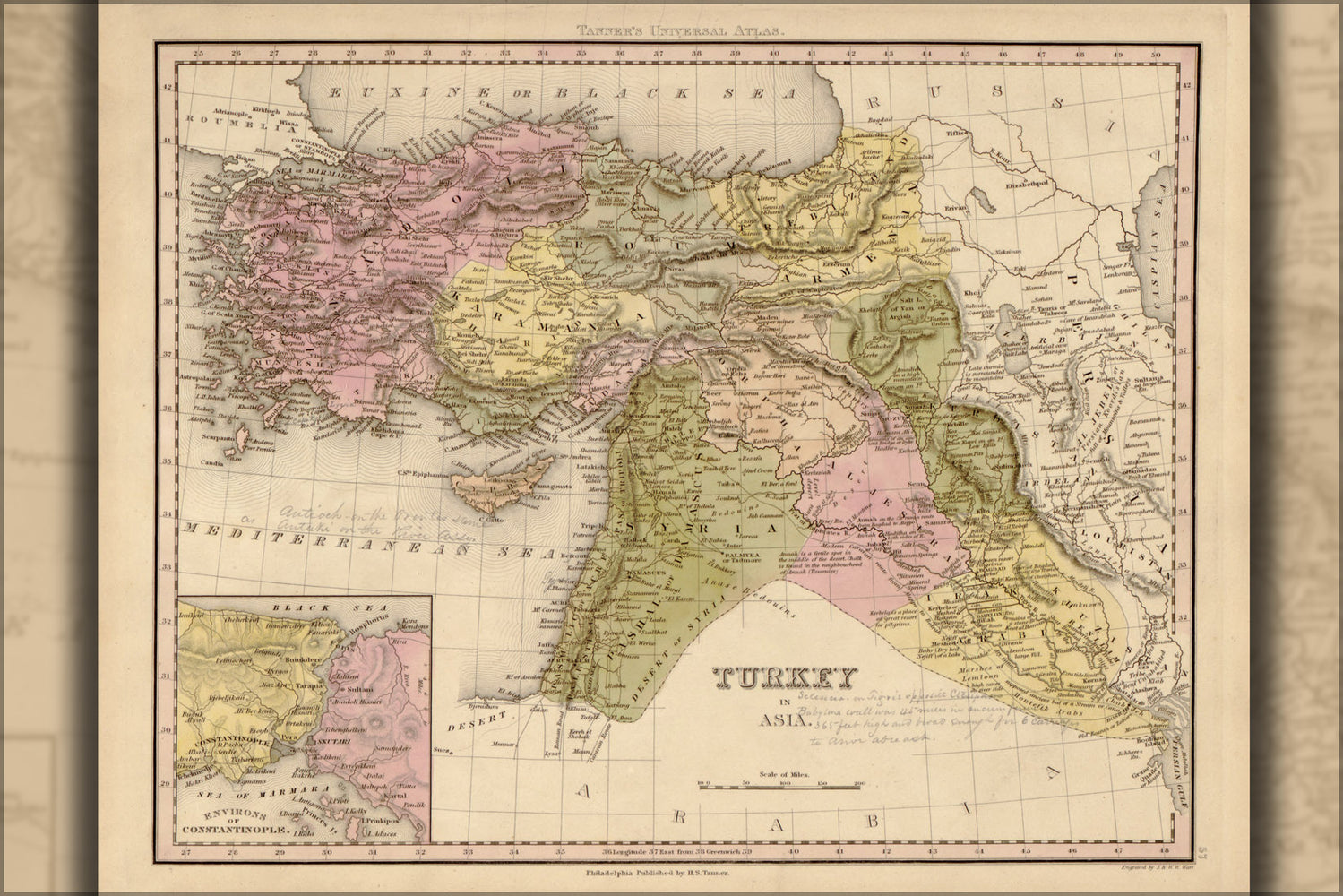 24"x36" Gallery Poster, map of Turkey 1844 p2