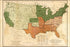 24"x36" Gallery Poster, map of United States free & slave states 1857
