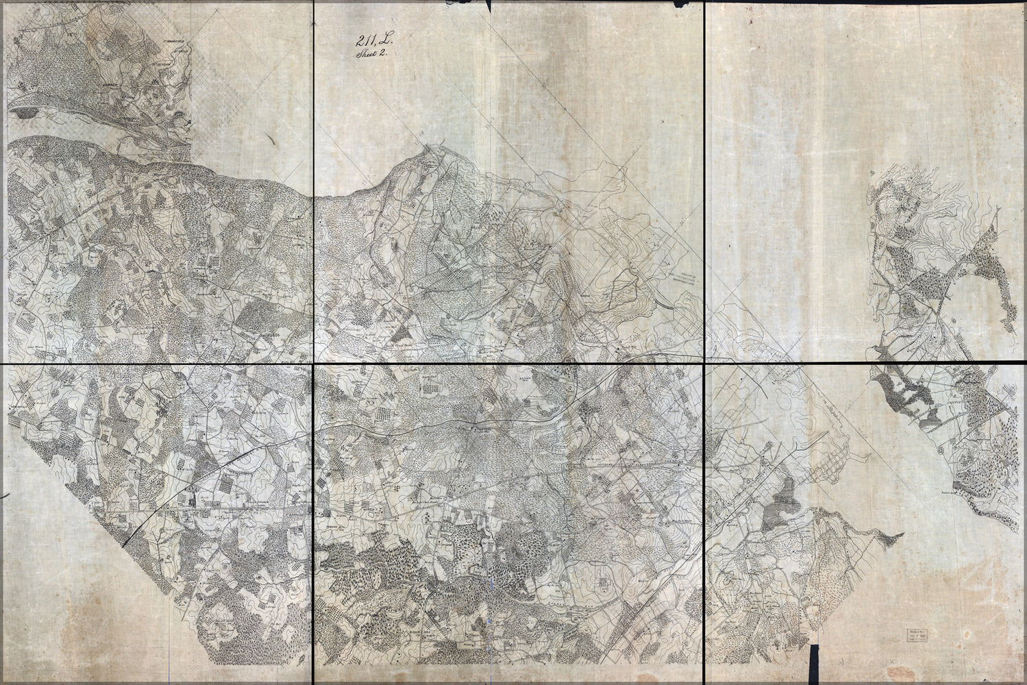 24"x36" Gallery Poster, map of Virginia Alexandria to Potomac River 1860s