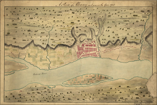 24"x36" Gallery Poster, map of albany new york 1758
