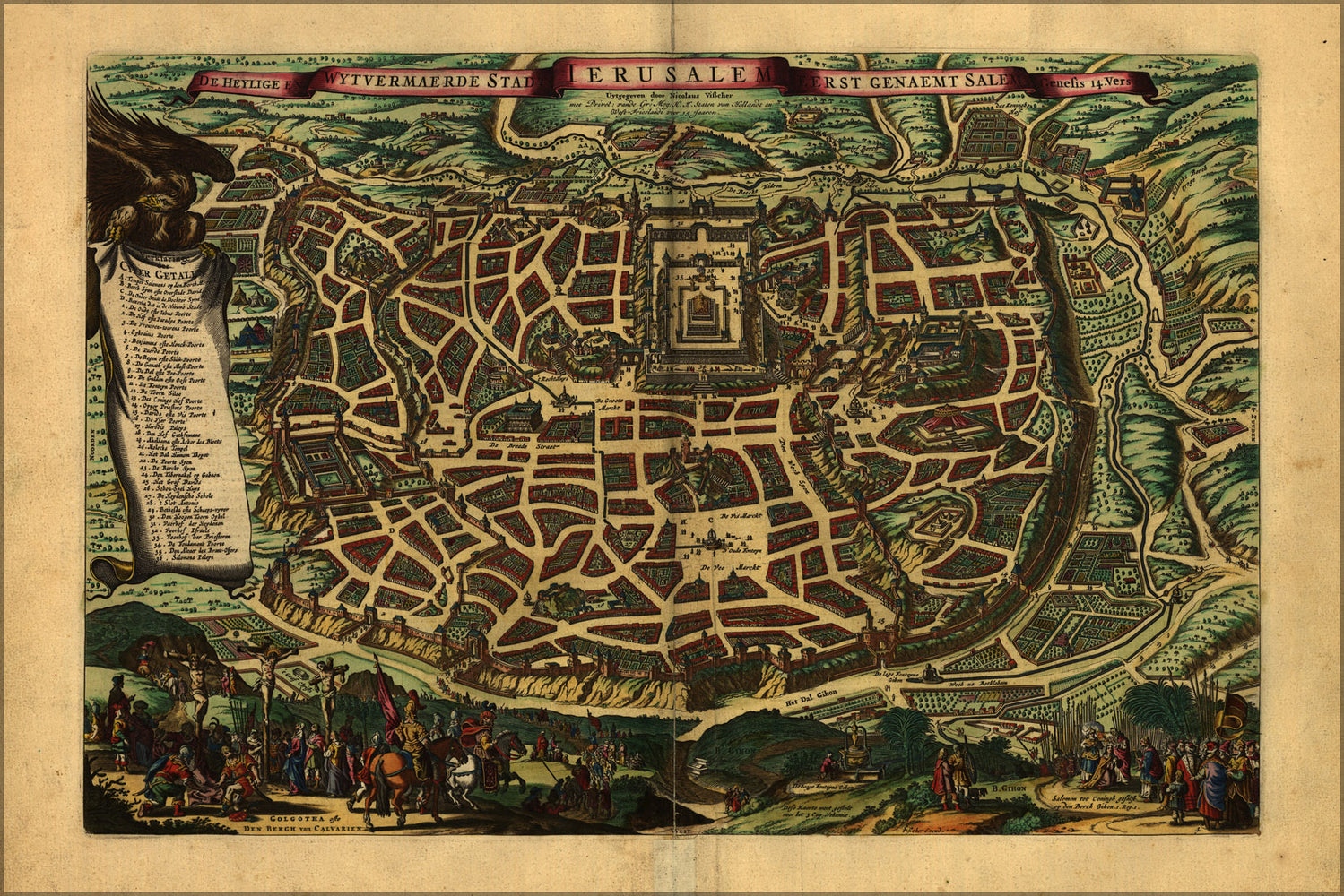 24"x36" Gallery Poster, map of amsterdam 1660