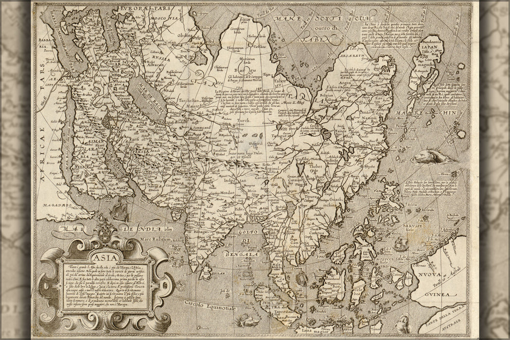 24"x36" Gallery Poster, map of asia 1602