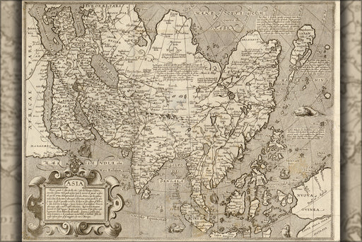 24"x36" Gallery Poster, map of asia 1602