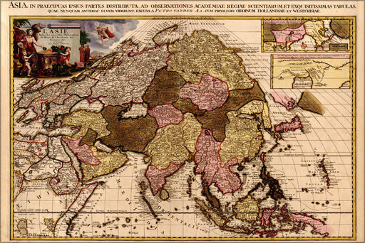 24"x36" Gallery Poster, map of asia 1680 in french