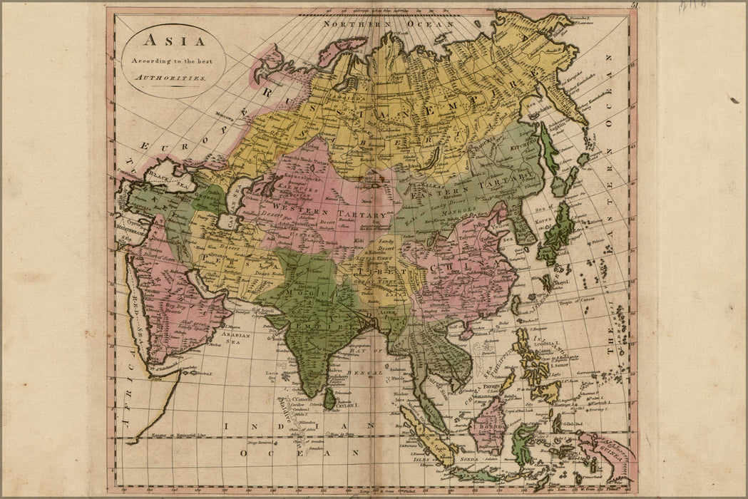 24"x36" Gallery Poster, map of asia 1814 p2