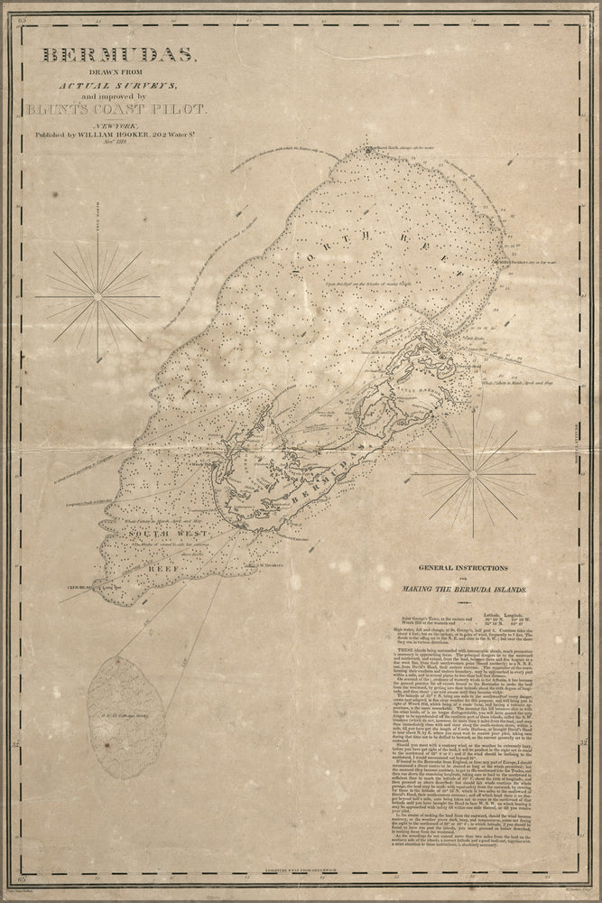 24"x36" Gallery Poster, map of bermuda 1819