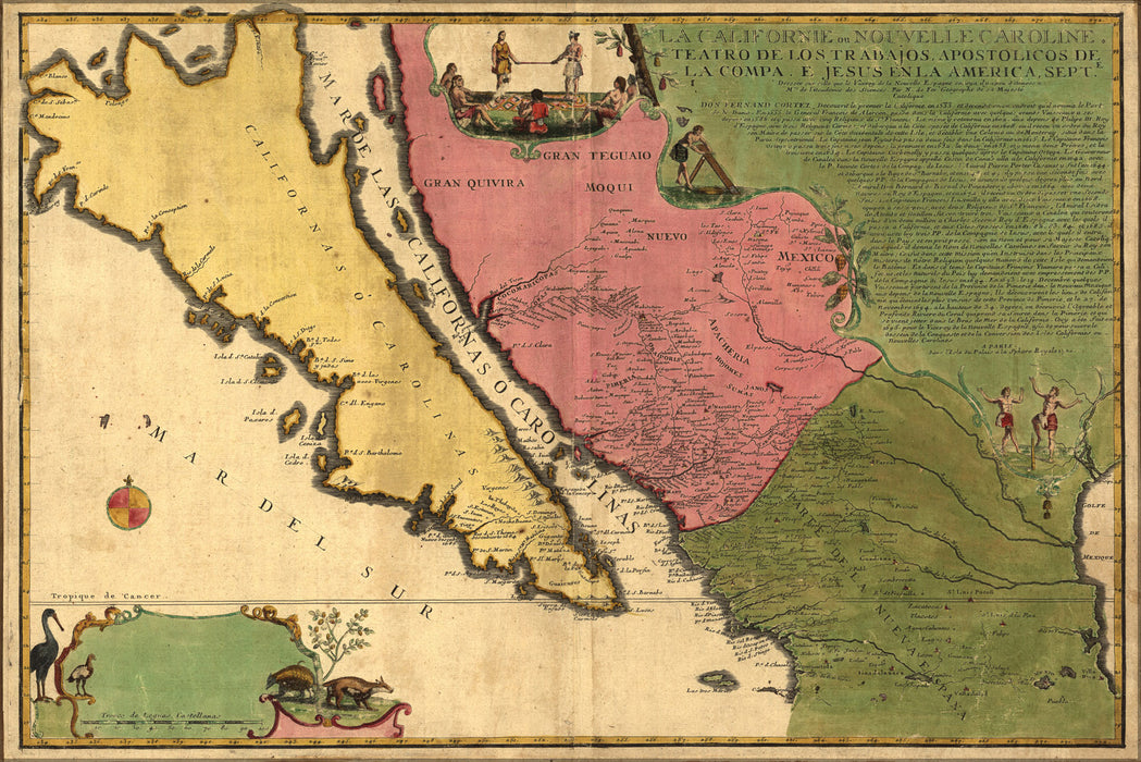 24"x36" Gallery Poster, map of california as an island 1720 p1