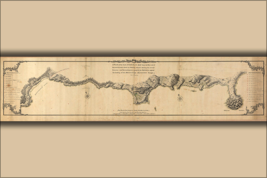 24"x36" Gallery Poster, map of coast of Gabarus Bay nova scotia 1758
