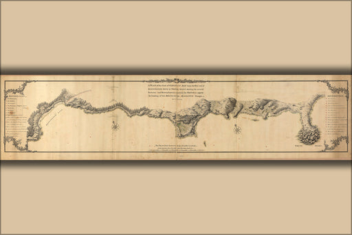 24"x36" Gallery Poster, map of coast of Gabarus Bay nova scotia 1758