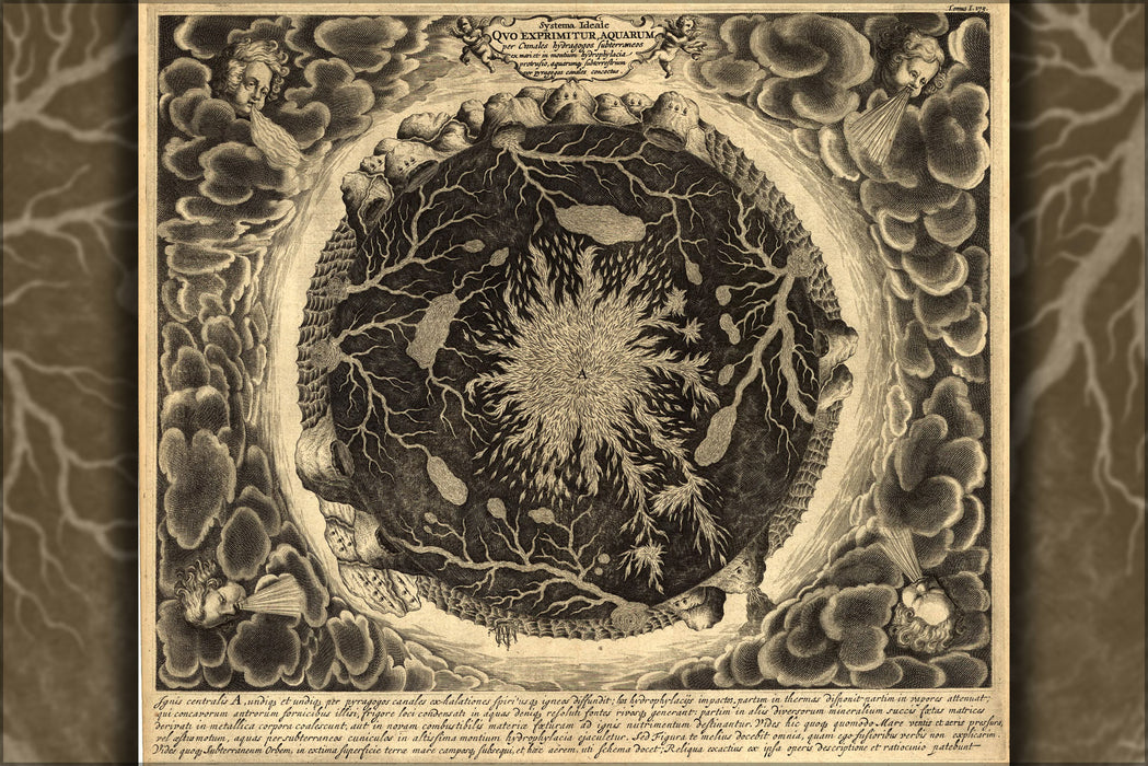 24"x36" Gallery Poster, map of core of the earth 1668 P2