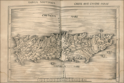 24"x36" Gallery Poster, map of crete 1513