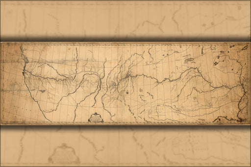 24"x36" Gallery Poster, map of discoveries of Capt. Lewis & Clark 1807