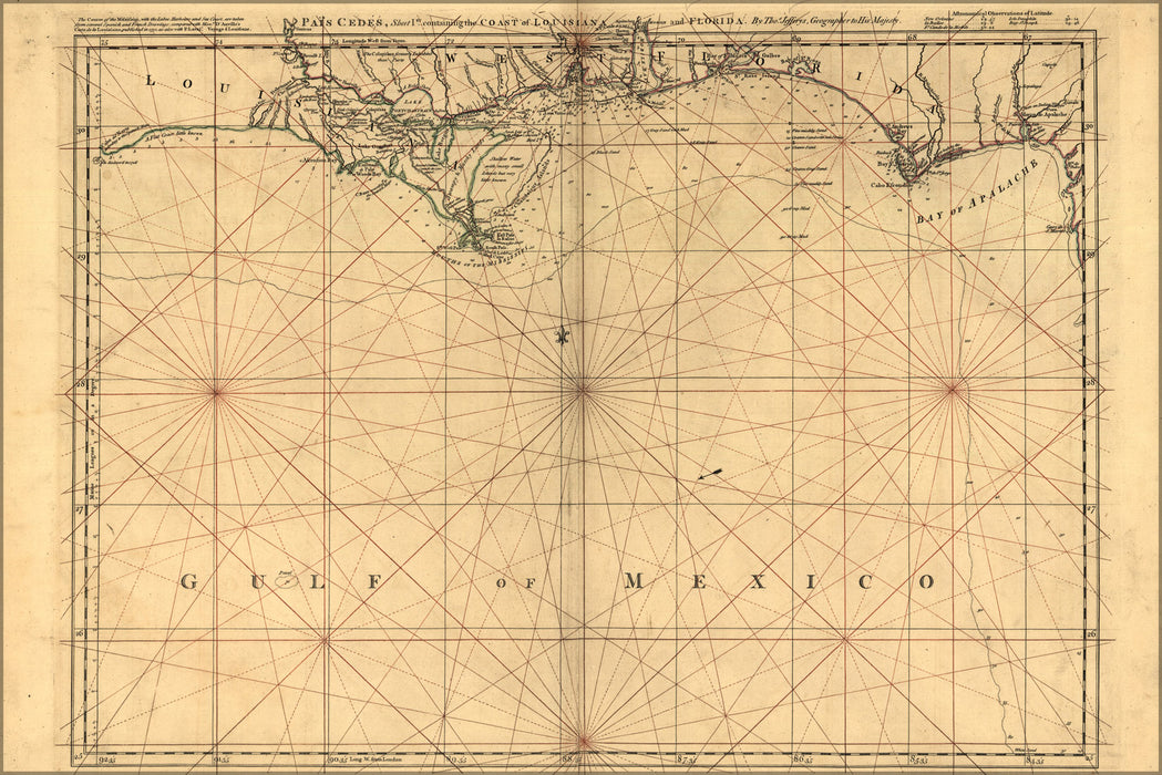 24"x36" Gallery Poster, map of east Florida & Bahama Islands 1768 p2