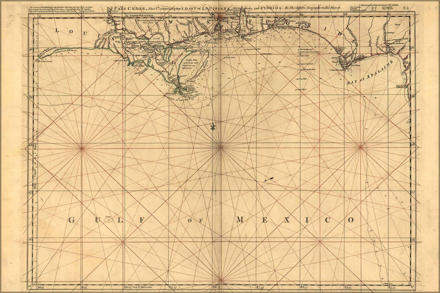 24"x36" Gallery Poster, map of east Florida & Bahama Islands 1768 p2