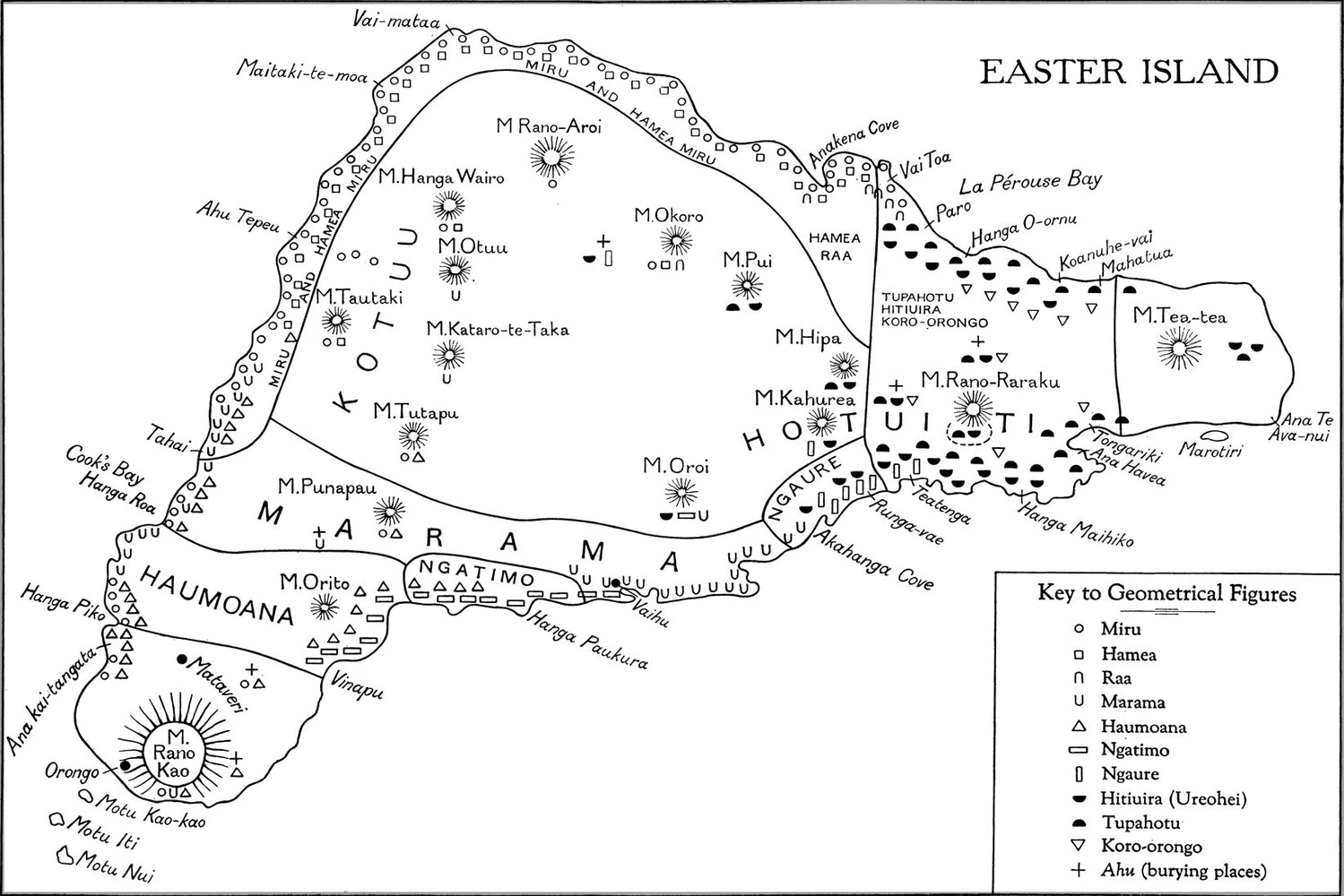 24"x36" Gallery Poster, map of easter island 1924