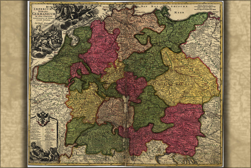 24"x36" Gallery Poster, map of germany 1700