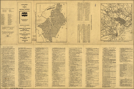24"x36" Gallery Poster, map of historic locations Washington D.C. 1902