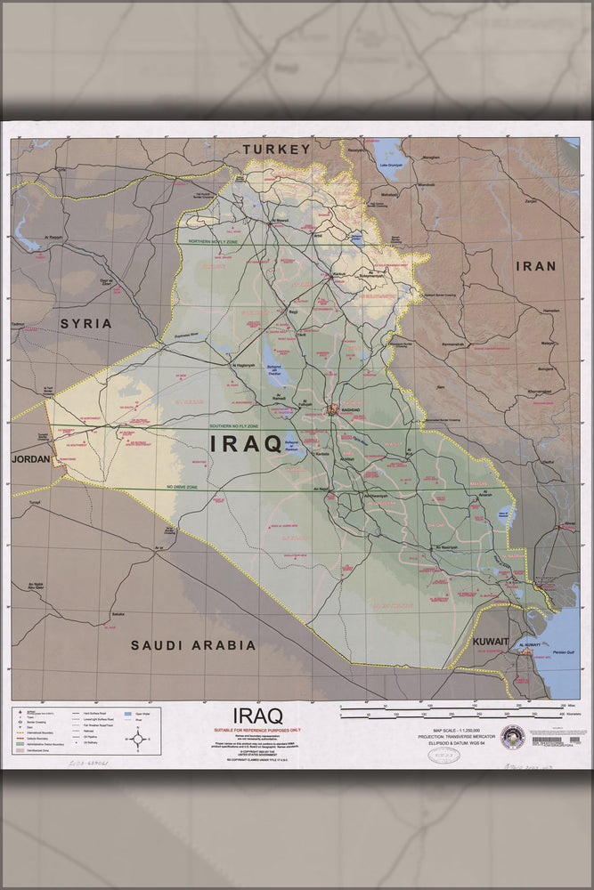 24"x36" Gallery Poster, map of iraq 2003 p10