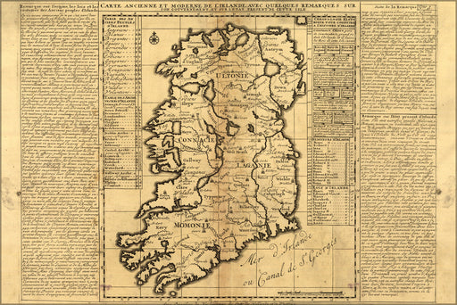 24"x36" Gallery Poster, map of ireland 1705