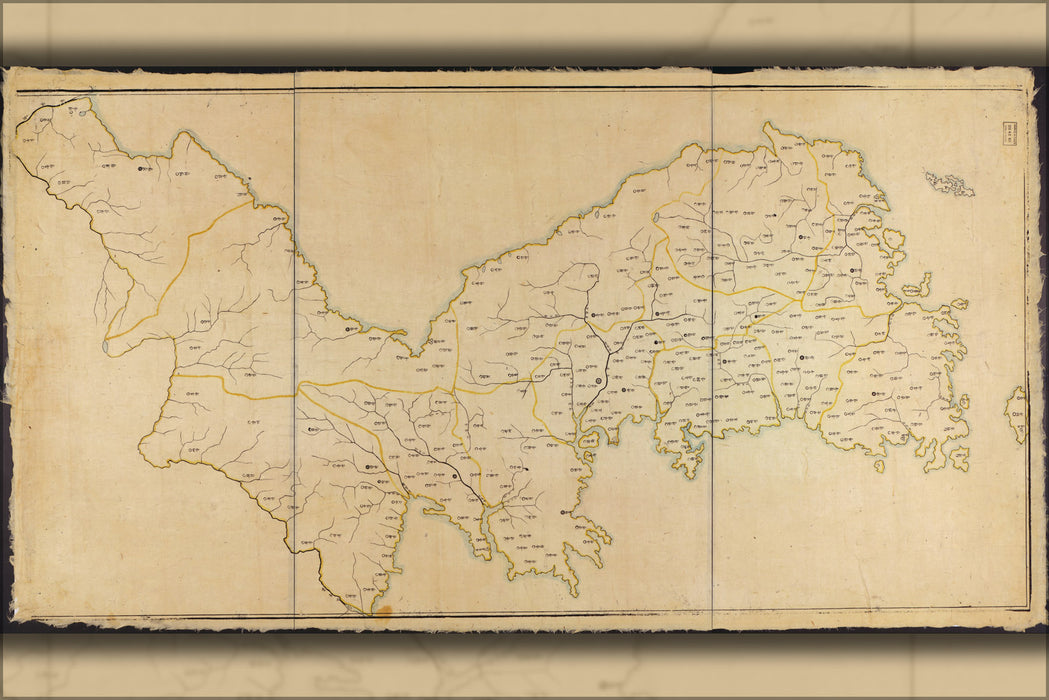 24"x36" Gallery Poster, map of korea 1900