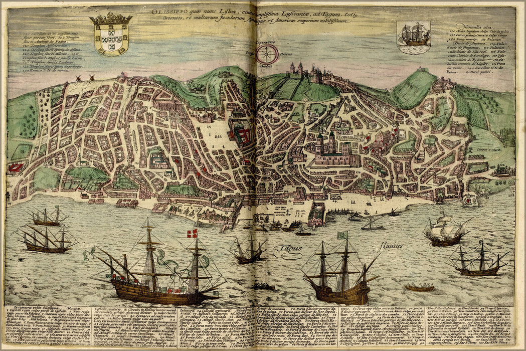 24"x36" Gallery Poster, map of lisbon spain 1612 P2