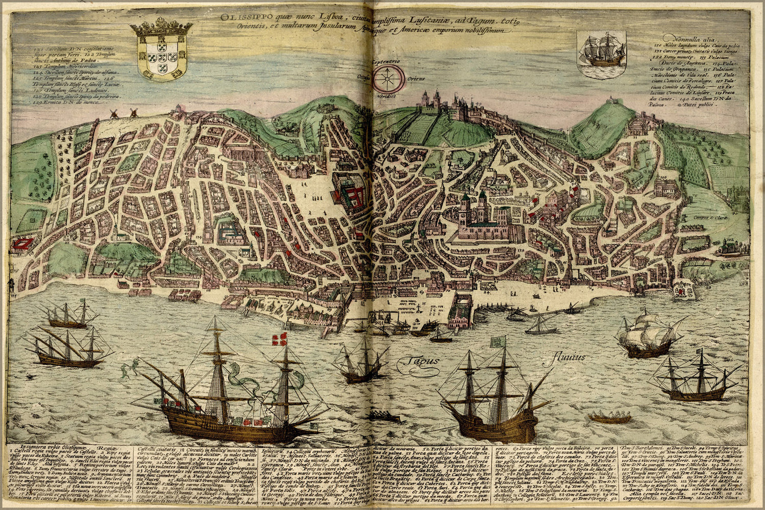 24"x36" Gallery Poster, map of lisbon spain 1612 P2