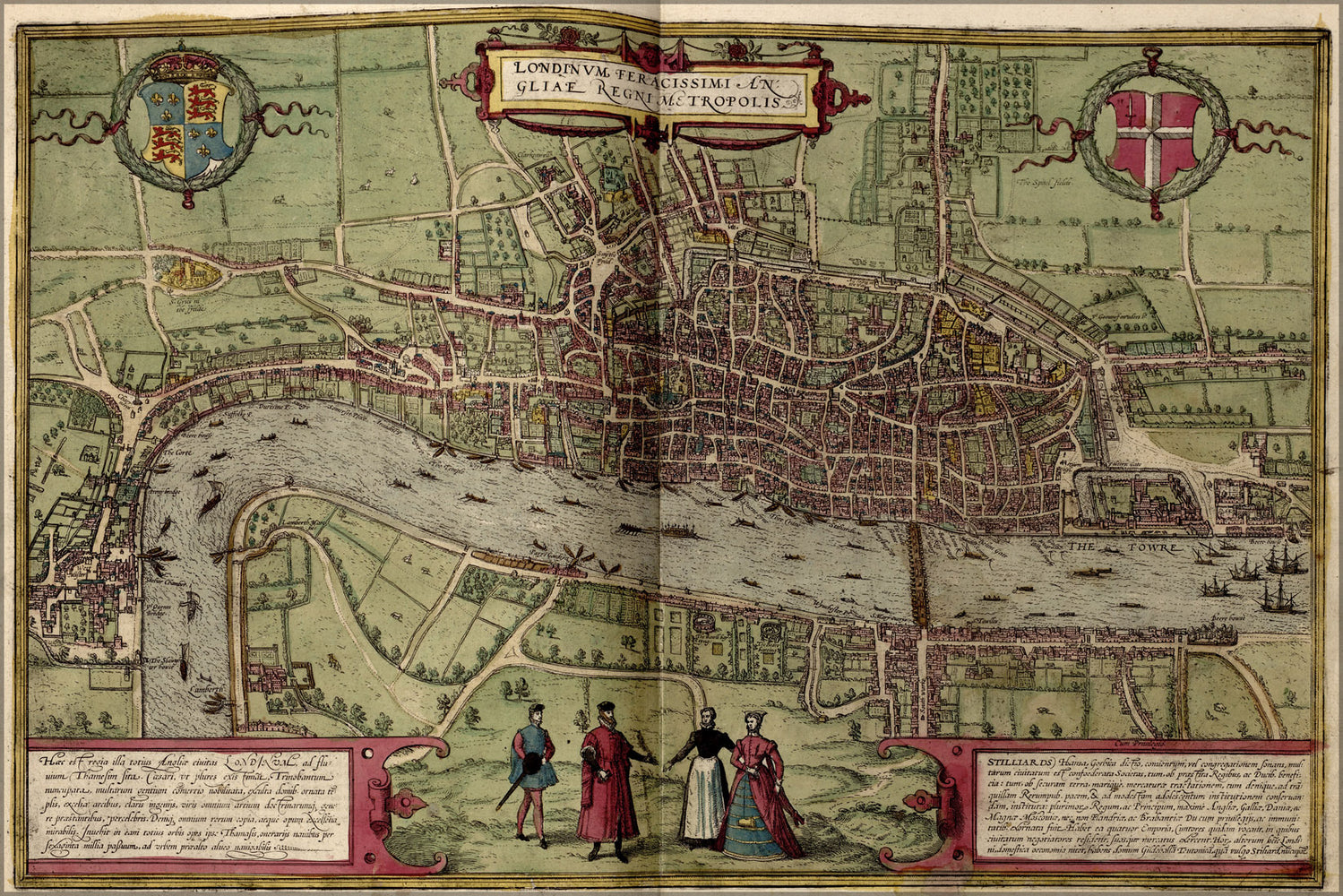 24"x36" Gallery Poster, map of london england 1612